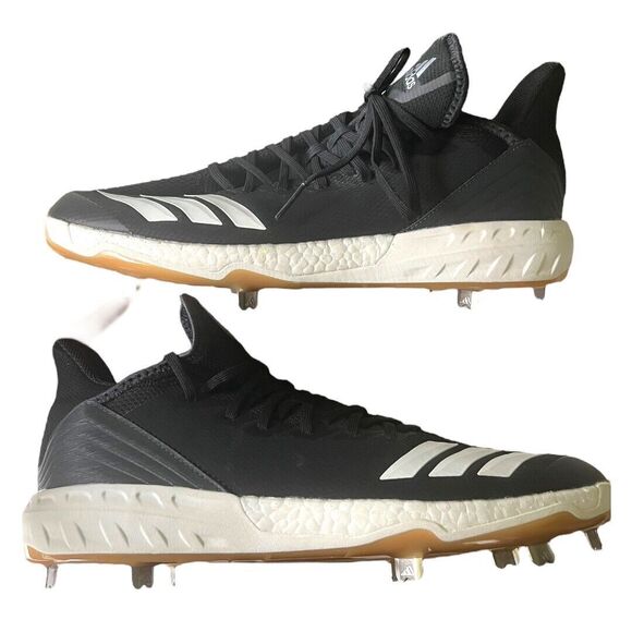 Adidas Boost Icon 4 Men's Baseball Cleats CG5157, Black/White size 13.5 - Picture 1 of 11